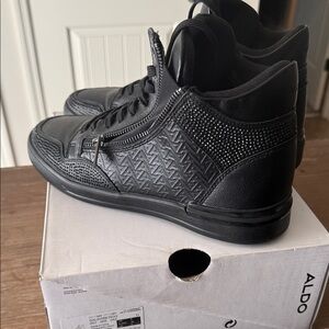 Aldo Men's Black Patterned Sneakers